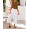 imageIDEALSANXUN Womens Linen Crop Tank Tops Cute Summer Sleeveless Cropped Linen TopsCoffee