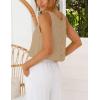 imageIDEALSANXUN Womens Linen Crop Tank Tops Cute Summer Sleeveless Cropped Linen TopsDark Khaki