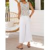 imageIDEALSANXUN Womens Linen Crop Tank Tops Cute Summer Sleeveless Cropped Linen TopsFloral Beige