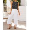 imageIDEALSANXUN Womens Linen Crop Tank Tops Cute Summer Sleeveless Cropped Linen TopsFloral Black