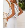 imageIDEALSANXUN Womens Linen Crop Tank Tops Cute Summer Sleeveless Cropped Linen TopsFloral White