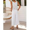 imageIDEALSANXUN Womens Linen Crop Tank Tops Cute Summer Sleeveless Cropped Linen TopsFloral White