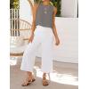 imageIDEALSANXUN Womens Linen Crop Tank Tops Cute Summer Sleeveless Cropped Linen TopsGrey