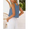 imageIDEALSANXUN Womens Linen Crop Tank Tops Cute Summer Sleeveless Cropped Linen TopsGrey Blue