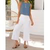 imageIDEALSANXUN Womens Linen Crop Tank Tops Cute Summer Sleeveless Cropped Linen TopsGrey Blue