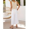 imageIDEALSANXUN Womens Linen Crop Tank Tops Cute Summer Sleeveless Cropped Linen TopsKhaki
