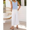 imageIDEALSANXUN Womens Linen Crop Tank Tops Cute Summer Sleeveless Cropped Linen TopsLight Blue