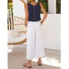 imageIDEALSANXUN Womens Linen Crop Tank Tops Cute Summer Sleeveless Cropped Linen TopsNavy