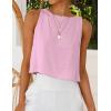 imageIDEALSANXUN Womens Linen Crop Tank Tops Cute Summer Sleeveless Cropped Linen TopsPink New