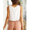imageIDEALSANXUN Womens Linen Crop Tank Tops Cute Summer Sleeveless Cropped Linen TopsWhite