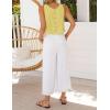 imageIDEALSANXUN Womens Linen Crop Tank Tops Cute Summer Sleeveless Cropped Linen TopsYellow
