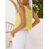imageIDEALSANXUN Womens Linen Crop Tank Tops Cute Summer Sleeveless Cropped Linen TopsYellow