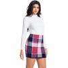 imageIDEALSANXUN Womens Plaid Mini Skirt Fall Winter High Elastic Waist Short Pencil SkirtA Red