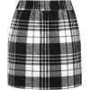 imageIDEALSANXUN Womens Plaid Mini Skirt Fall Winter High Elastic Waist Short Pencil SkirtBlackwhite