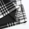 imageIDEALSANXUN Womens Plaid Mini Skirt Fall Winter High Elastic Waist Short Pencil SkirtBlackwhite