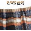 imageIDEALSANXUN Womens Plaid Mini Skirt Fall Winter High Elastic Waist Short Pencil SkirtBrown