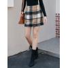 imageIDEALSANXUN Womens Plaid Mini Skirt Fall Winter High Elastic Waist Short Pencil SkirtBrown New