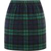 imageIDEALSANXUN Womens Plaid Mini Skirt Fall Winter High Elastic Waist Short Pencil SkirtGreen