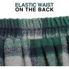 imageIDEALSANXUN Womens Plaid Mini Skirt Fall Winter High Elastic Waist Short Pencil SkirtGreen New