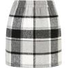 imageIDEALSANXUN Womens Plaid Mini Skirt Fall Winter High Elastic Waist Short Pencil SkirtGrey New