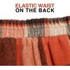 imageIDEALSANXUN Womens Plaid Mini Skirt Fall Winter High Elastic Waist Short Pencil SkirtOrange