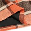 imageIDEALSANXUN Womens Plaid Mini Skirt Fall Winter High Elastic Waist Short Pencil SkirtOrange