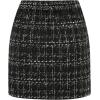 imageIDEALSANXUN Womens Plaid Mini Skirt Fall Winter High Elastic Waist Short Pencil SkirtTweed Black