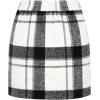 imageIDEALSANXUN Womens Plaid Mini Skirt Fall Winter High Elastic Waist Short Pencil SkirtWhiteblack