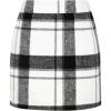 imageIDEALSANXUN Womens Plaid Mini Skirt Fall Winter High Elastic Waist Short Pencil SkirtWhiteblack