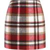 imageIDEALSANXUN Womens Plaid Mini Skirt Fall Winter High Elastic Waist Short Pencil SkirtWine