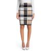 imageIDEALSANXUN Womens Knee Length Plaid Skirt Fall Winter High Waisted Bodycon Pencil Sweater SkirtBrown New