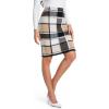 imageIDEALSANXUN Womens Knee Length Plaid Skirt Fall Winter High Waisted Bodycon Pencil Sweater SkirtBrown New
