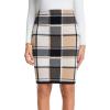 imageIDEALSANXUN Womens Knee Length Plaid Skirt Fall Winter High Waisted Bodycon Pencil Sweater SkirtBrown New