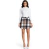 imageIDEALSANXUN Womens Plaid Mini Skirts Fall Winter High Waisted A Line SkirtBrown New