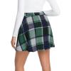 imageIDEALSANXUN Womens Plaid Mini Skirts Fall Winter High Waisted A Line SkirtGreen