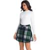 imageIDEALSANXUN Womens Plaid Mini Skirts Fall Winter High Waisted A Line SkirtGreen