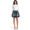 imageIDEALSANXUN Womens Plaid Mini Skirts Fall Winter High Waisted A Line SkirtGreen