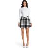 imageIDEALSANXUN Womens Plaid Mini Skirts Fall Winter High Waisted A Line SkirtGrey