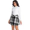 imageIDEALSANXUN Womens Plaid Mini Skirts Fall Winter High Waisted A Line SkirtGrey