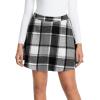 imageIDEALSANXUN Womens Plaid Mini Skirts Fall Winter High Waisted A Line SkirtGrey