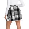imageIDEALSANXUN Womens Plaid Mini Skirts Fall Winter High Waisted A Line SkirtGrey