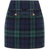 imageIDEALSANXUN Women Plaid Mini Skirts Trendy High Waisted Bodycon Pencil Wool Short SkirtsGreen
