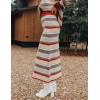 imageIDEALSANXUN Womens Striped Sweater Skirt Fall Winter High Waisted Pencil Midi Long SkirtOrange
