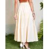 imageIDEALSANXUN Linen Skirts for Women Spring Summer A Line Elastic High Waisted Casual Drawstring Flowy Tiered Midi SkirtBeige