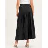 imageIDEALSANXUN Linen Skirts for Women Spring Summer A Line Elastic High Waisted Casual Drawstring Flowy Tiered Midi SkirtBlack