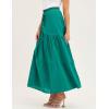 imageIDEALSANXUN Linen Skirts for Women Spring Summer A Line Elastic High Waisted Casual Drawstring Flowy Tiered Midi SkirtGreen