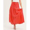 imageIDEALSANXUN Linen Skirts for Women Spring Summer A Line Elastic High Waisted Casual Drawstring Flowy Tiered Midi SkirtOrange