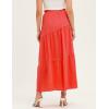 imageIDEALSANXUN Linen Skirts for Women Spring Summer A Line Elastic High Waisted Casual Drawstring Flowy Tiered Midi SkirtOrange