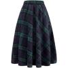 imageIDEALSANXUN Plaid Skirts for Womens Fall Winter High Waist Aline Pleated Midi SkirtsGreen