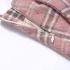 imageIDEALSANXUN Plaid Skirts for Womens Fall Winter High Waist Aline Pleated Midi SkirtsPink